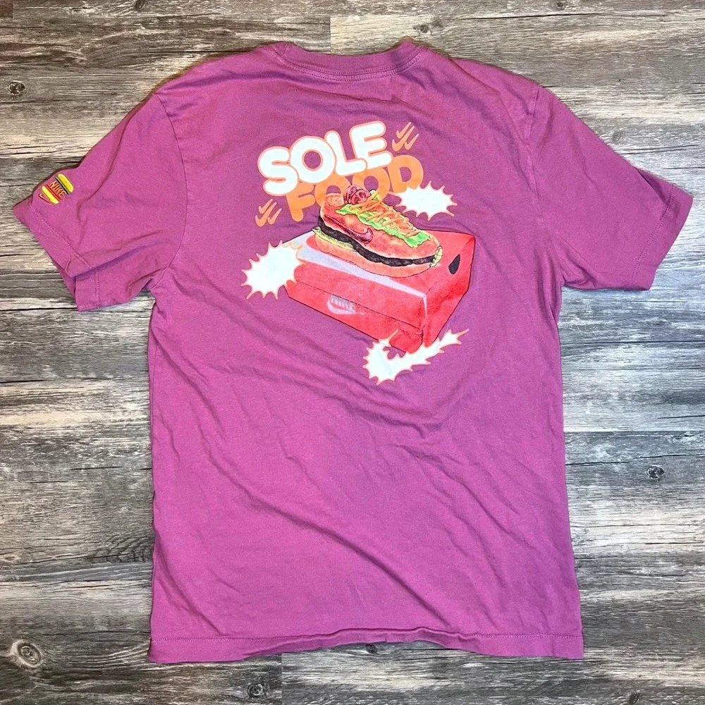 Nike Sole Food Graphic Tee Burger Box Pink‎ Streetwear T-Shirt Size Small